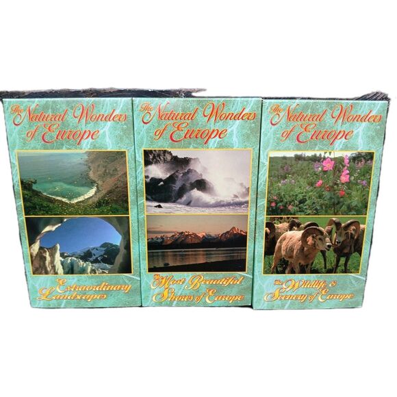 The Natural Wonders of Europe Giants of Europe VHS 3-Tape Set Good Condition - Picture 3 of 10
